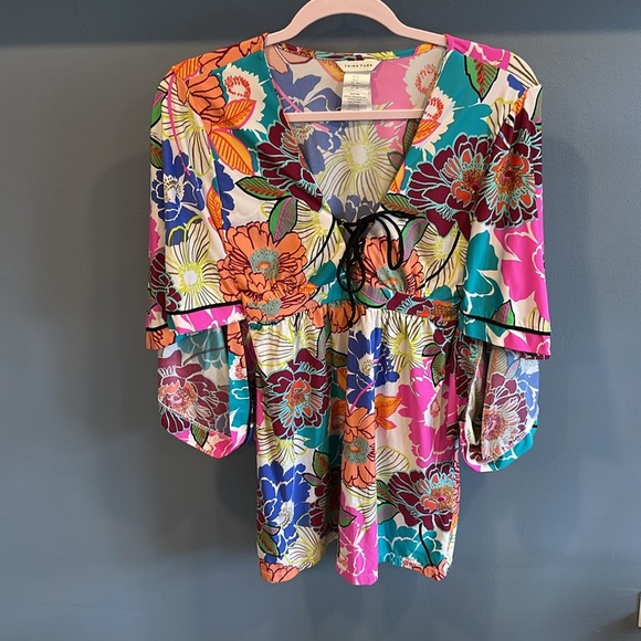 Trina Turk Floral Swim Tunic Size Small - Picture 4 of 7